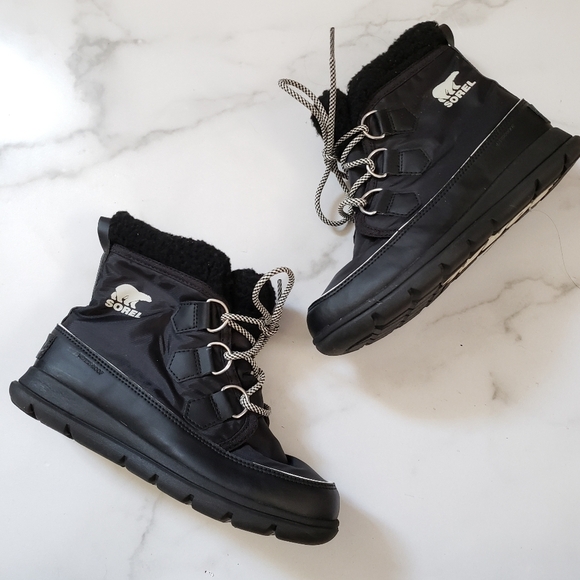 Sorel Explorer Carnival Weather Winter Snow Boots Black Size 6.5 - Picture 1 of 7